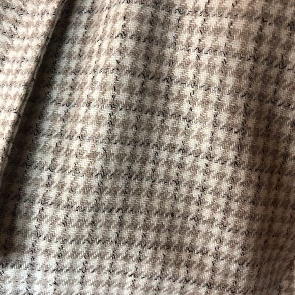 Vintage creamy tan houndstooth wool blend blazer - Picture 4 of 9